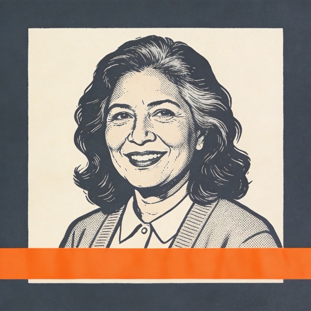 Illustrated portrait of June Alvarado